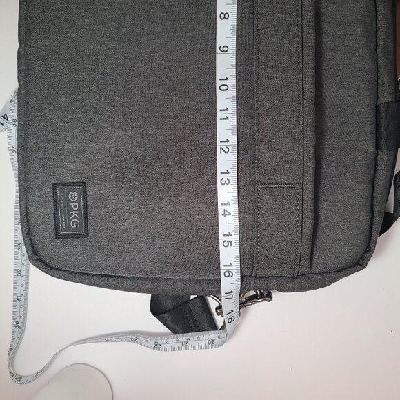 PKG Laptop Messenger Bag Gray – Fits up to 15" Laptop, Padded with Multiple Comp - Picture 10 of 10